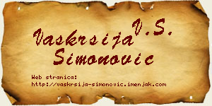 Vaskrsija Simonović vizit kartica
